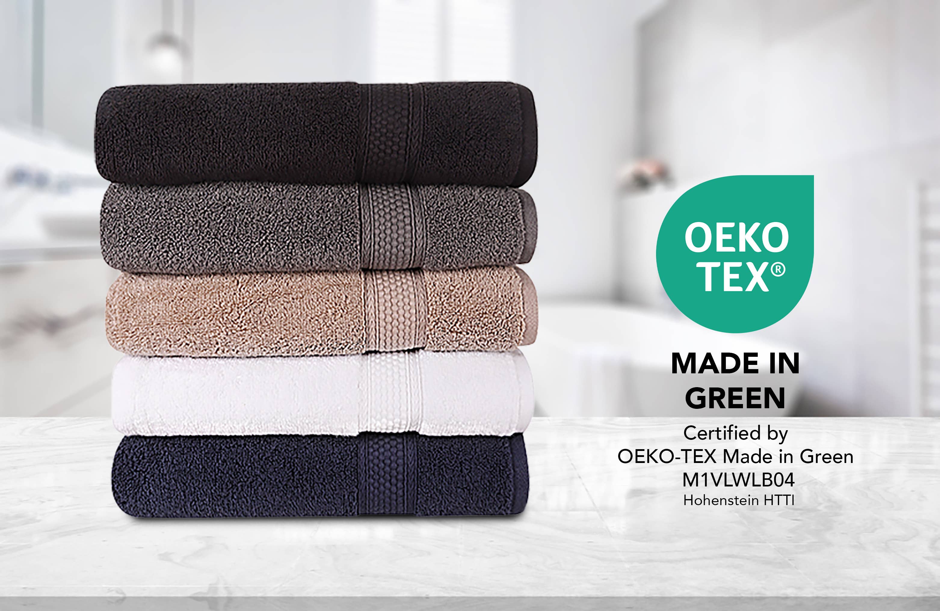 A1HC 100% Cotton Quick Dry & Highly Absorbent Bath Towel Set: Bright White / 3 Piece Set