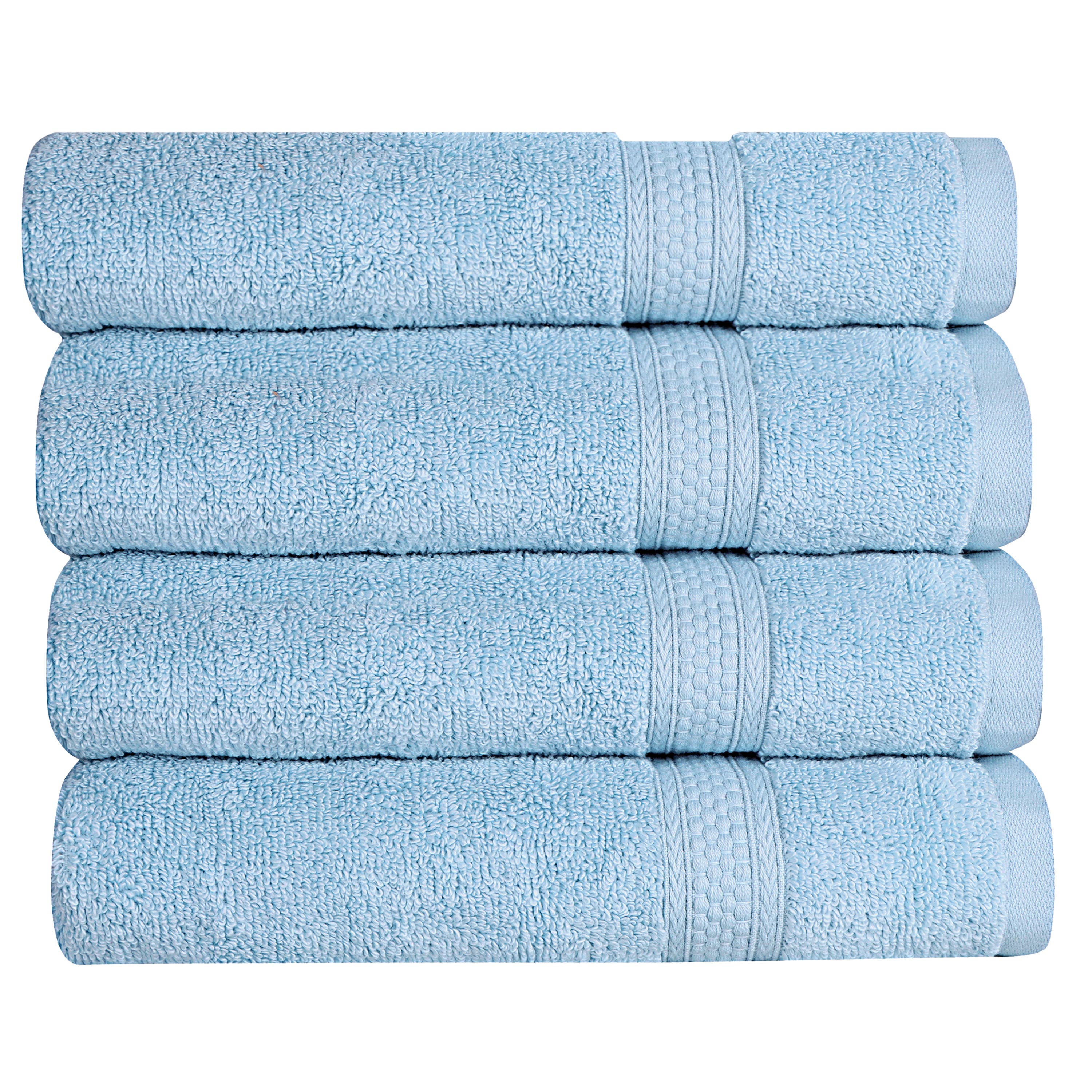 A1HC 100% Cotton Quick Dry & Highly Absorbent Bath Towel Set: Black Onyx / Pack of 4 Bath Towel (24"X48")