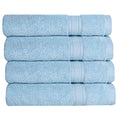 A1HC 100% Cotton Quick Dry & Highly Absorbent Bath Towel Set: Chambray Blue / Pack of 4 Bath Towel (24"X48")