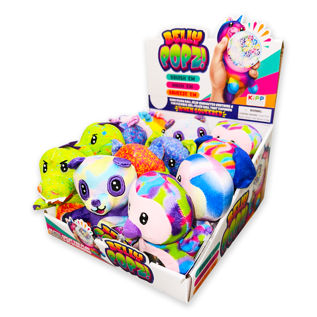 Belly Popz Squeeze Plush Stress Toy Assortment - 12/Display: Wholesale Price