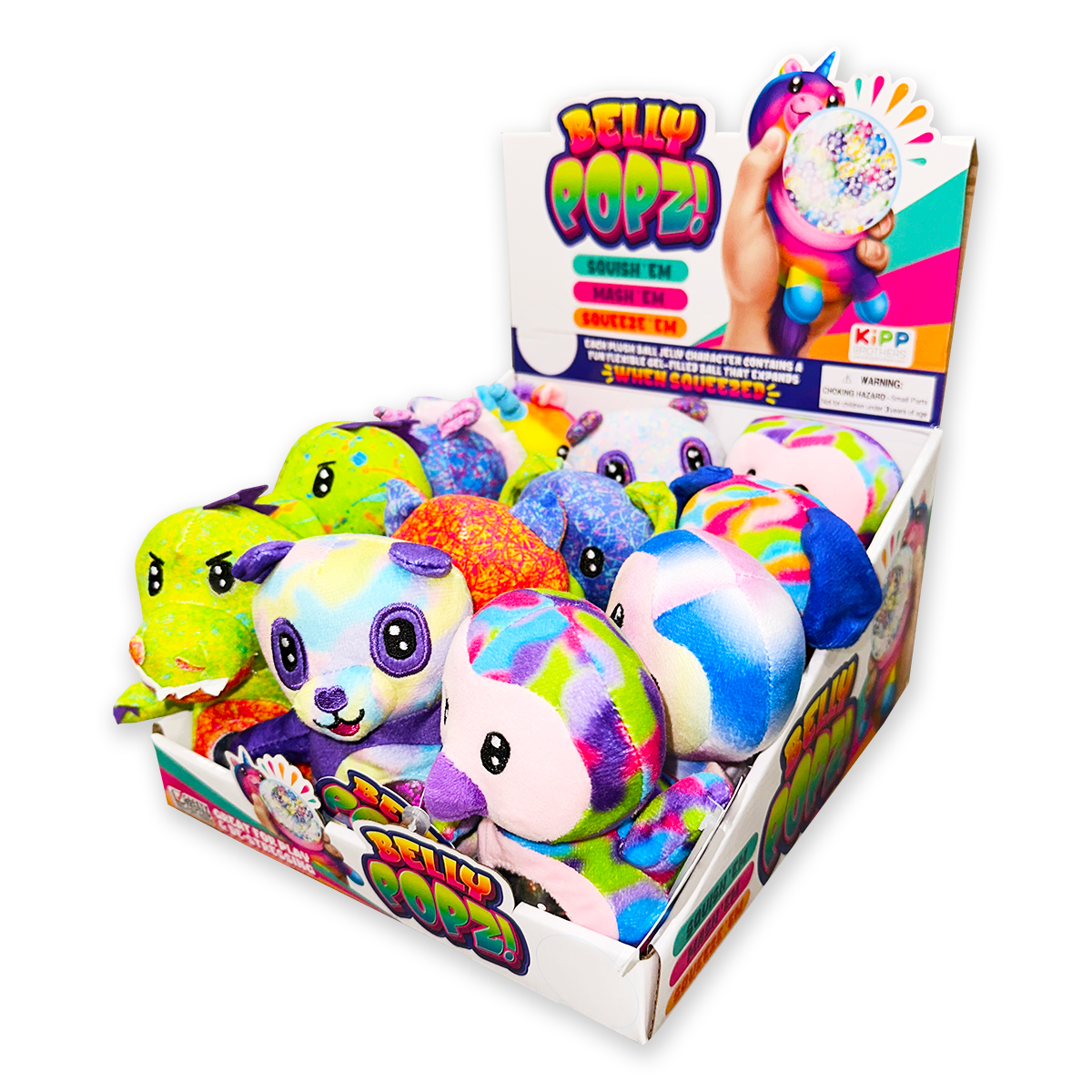 Belly Popz Squeeze Plush Stress Toy Assortment - 12/Display: Wholesale Price