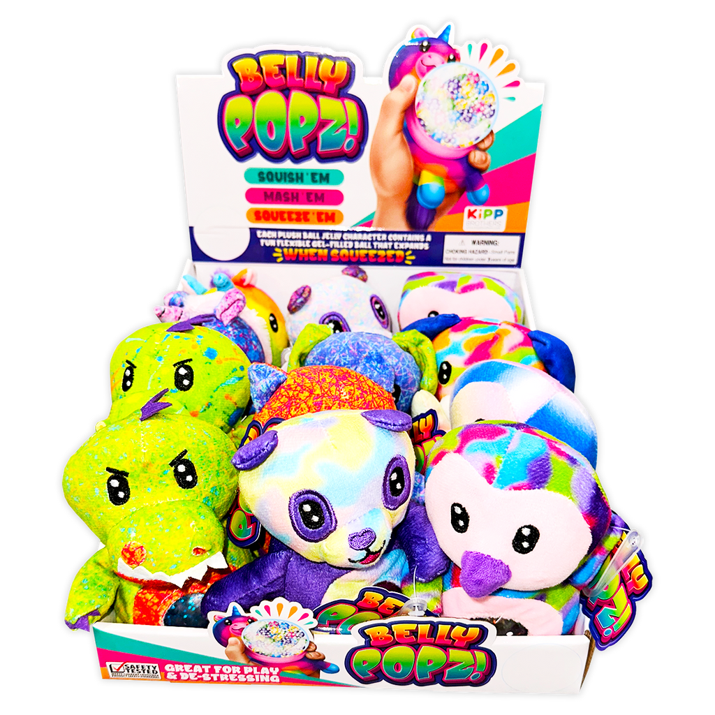 Belly Popz Squeeze Plush Stress Toy Assortment - 12/Display: Wholesale Price