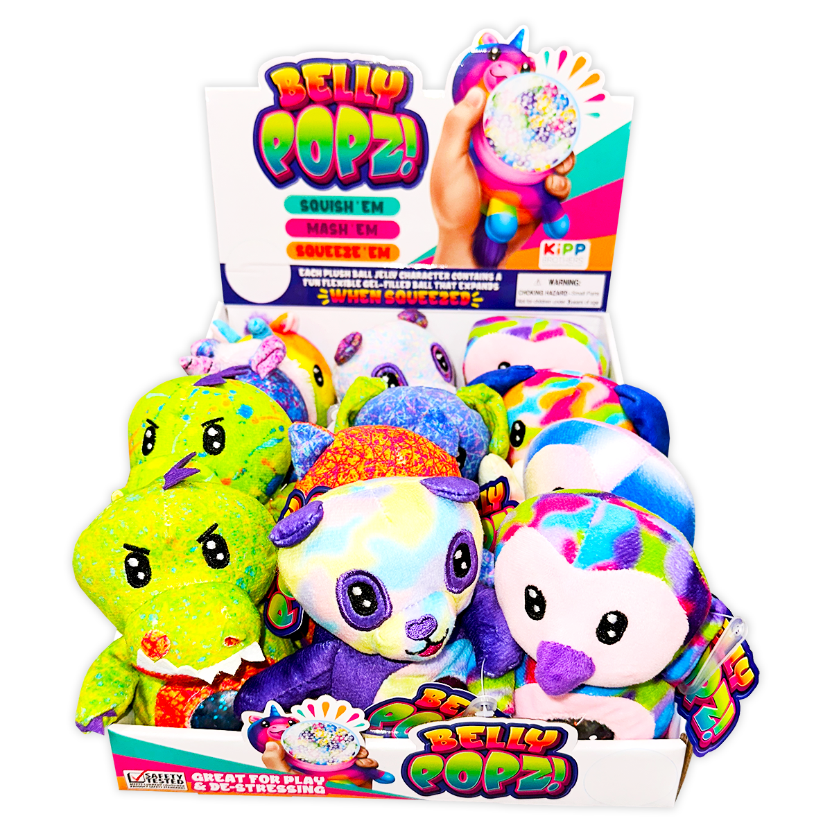 Belly Popz Squeeze Plush Stress Toy Assortment - 12/Display: Wholesale Price