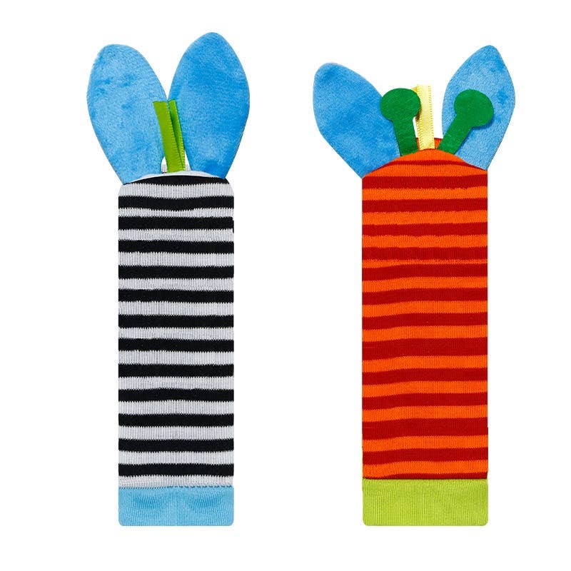 Infant bed bell baby kids plush Toddler Baby Handbell Ring: 1 Pair( wrist & Leg Mix & Match Colors)