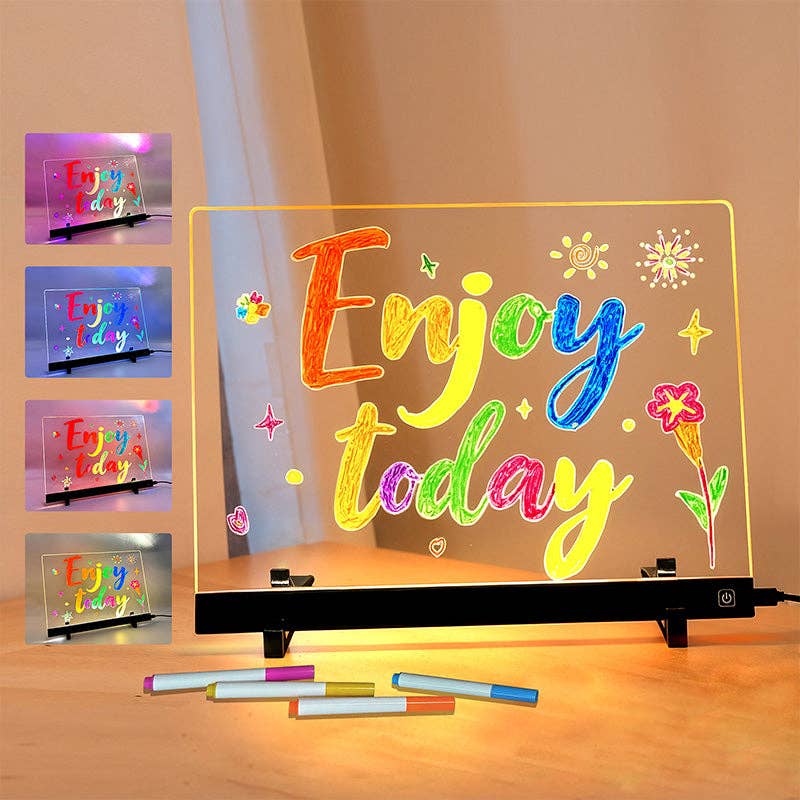 Creative Acrylic Luminous LED Message Board Light Up: 1 Book(13.8‘’x10.2‘’ Inches)