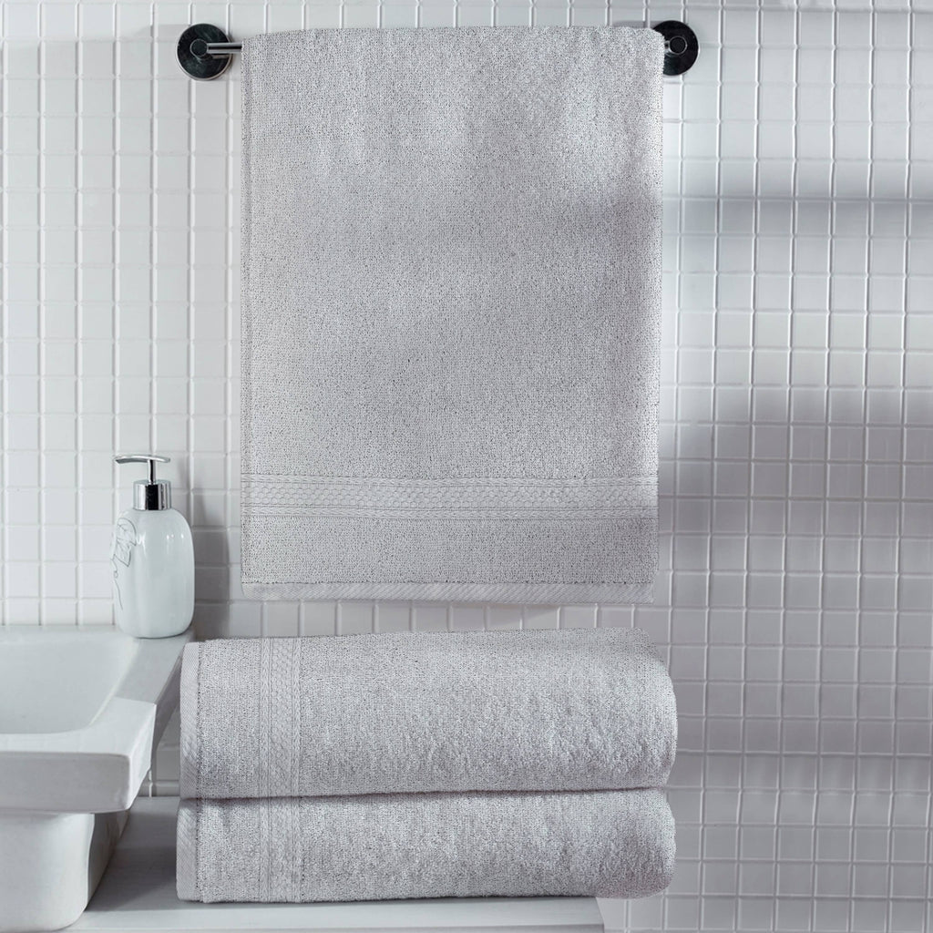 A1HC 100% Cotton Quick Dry & Highly Absorbent Bath Towel Set: Bright White / 3 Piece Set