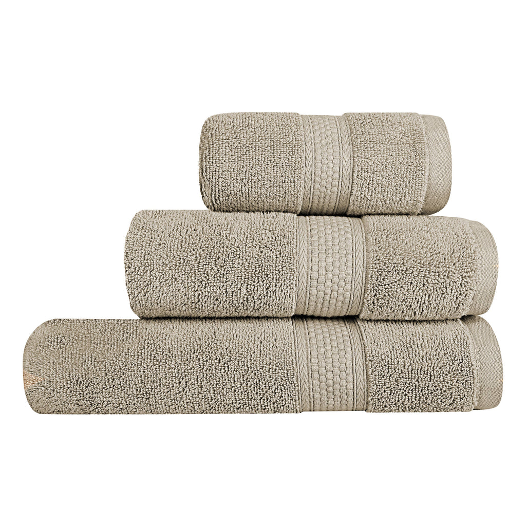 A1HC 100% Cotton Quick Dry & Highly Absorbent Bath Towel Set: Bright White / 3 Piece Set