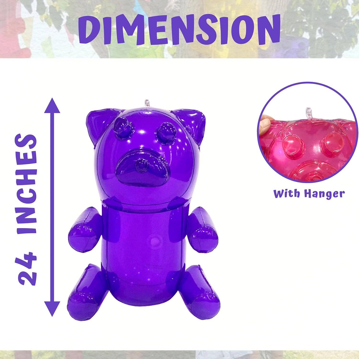 6 Pack Inflatable Gummy Bears - 24'' Giant Inflatable