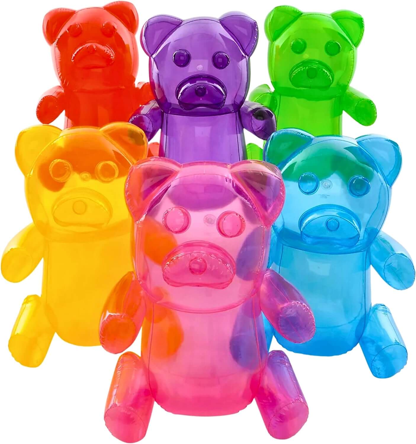 6 Pack Inflatable Gummy Bears - 24'' Giant Inflatable