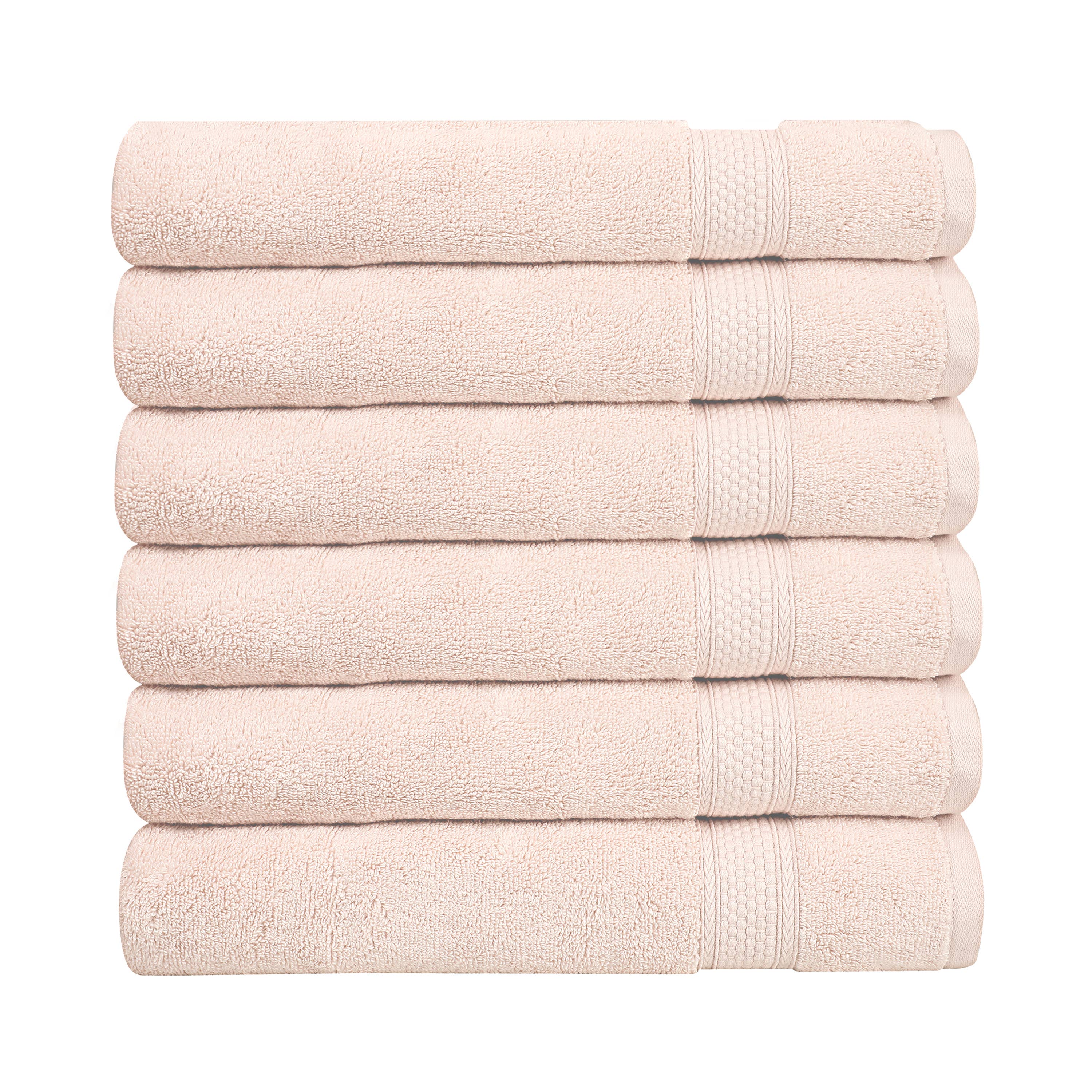A1HC 100% Cotton Quick Dry & Highly Absorbent Hand Towel Set: Peach Blush