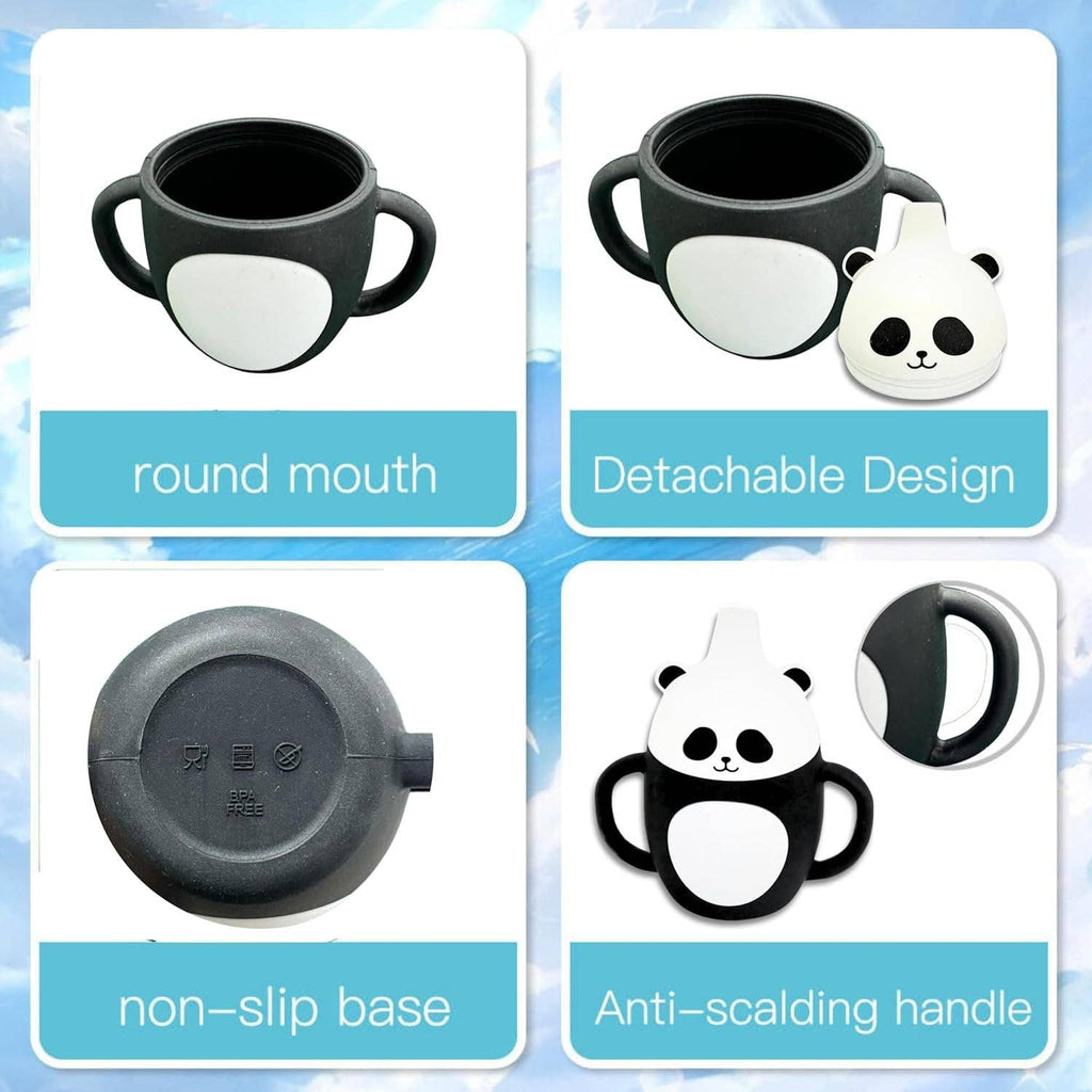 Sippy Animal Silicone Sipping Water Cups Safe BPA Free Silicone Baby Training Cups With Straw Baby Silicon Cups(10 Pack): 1 Pack(Mix & Match Colors)