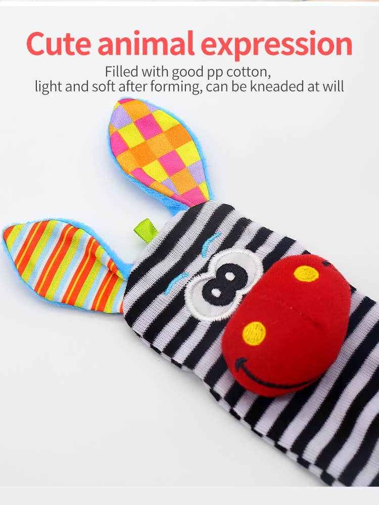 Infant bed bell baby kids plush Toddler Baby Handbell Ring: 1 Pair( wrist & Leg Mix & Match Colors)