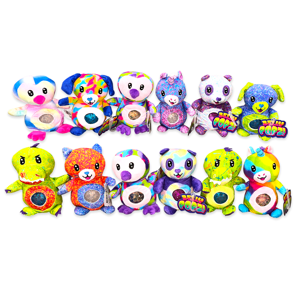 Belly Popz Squeeze Plush Stress Toy Assortment - 12/Display: Wholesale Price