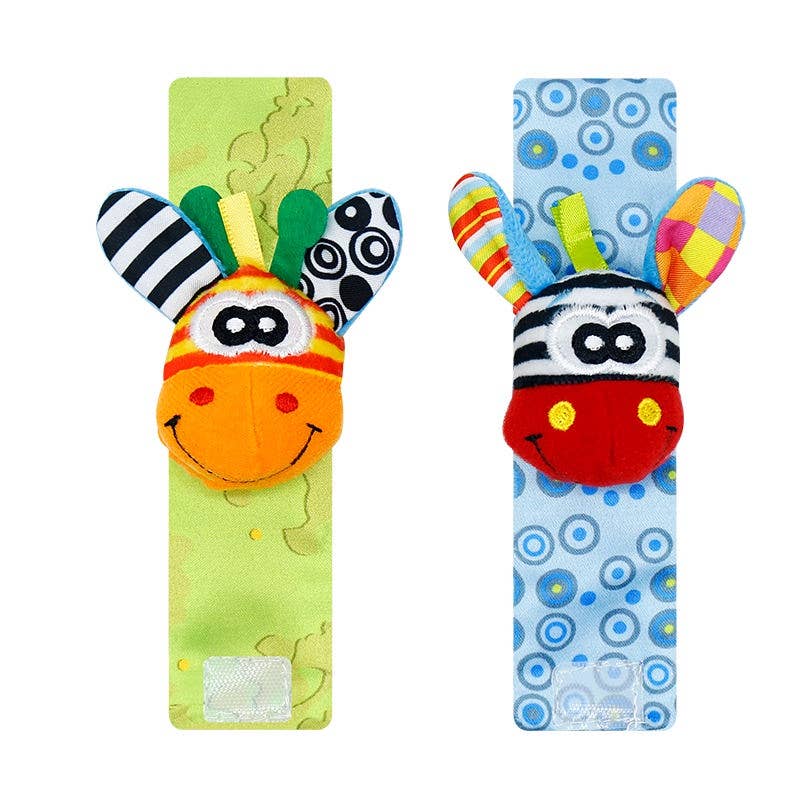 Infant bed bell baby kids plush Toddler Baby Handbell Ring: 1 Pair( wrist & Leg Mix & Match Colors)