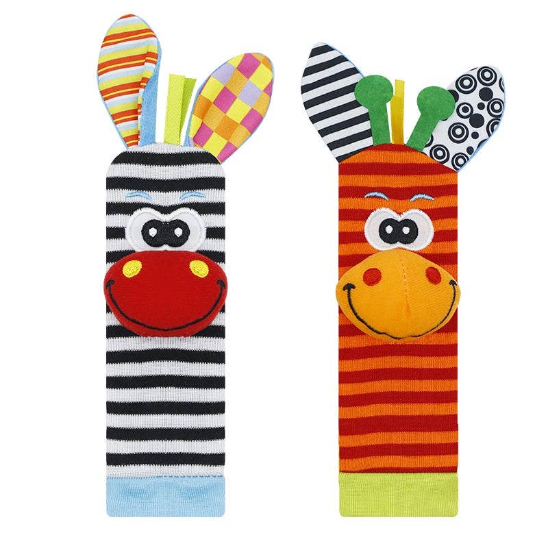 Infant bed bell baby kids plush Toddler Baby Handbell Ring: 1 Pair( wrist & Leg Mix & Match Colors)