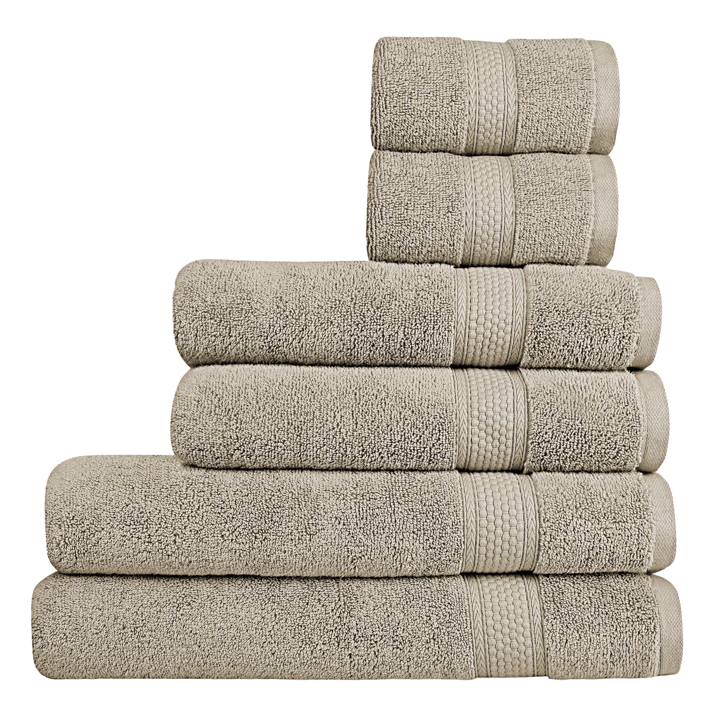 A1HC 100% Cotton Quick Dry & Highly Absorbent Bath Towel Set: Bright White / 3 Piece Set