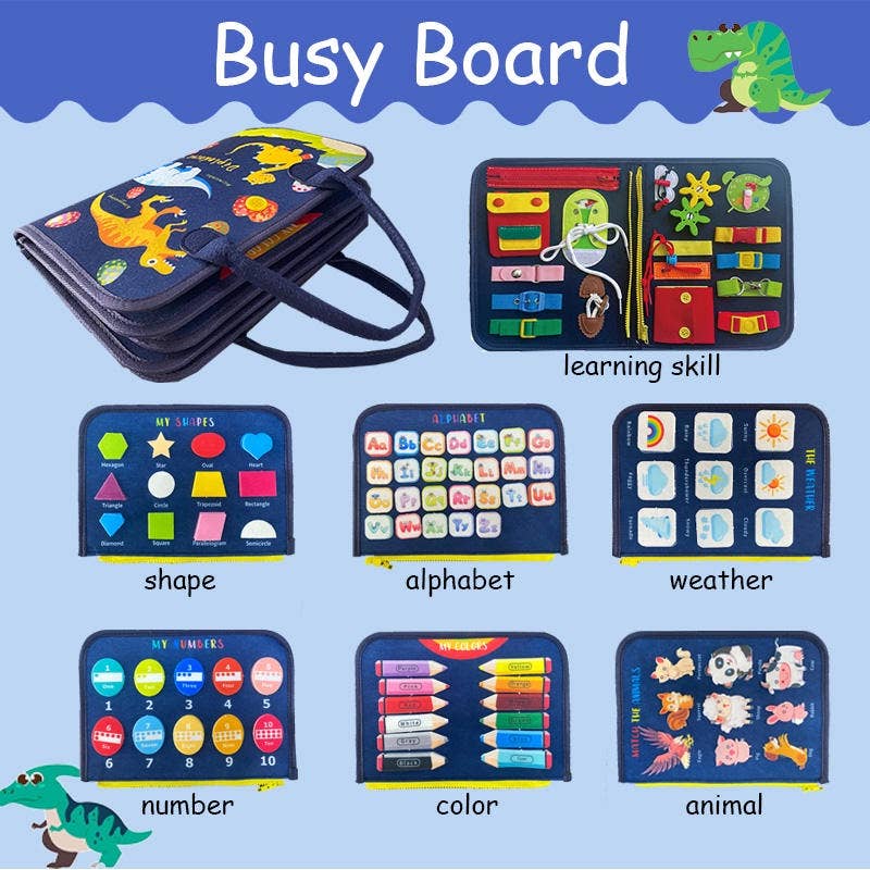 Educational Felt Busy Book Kids Sensory Montessori: 1 Set(Mix & Match Styles)