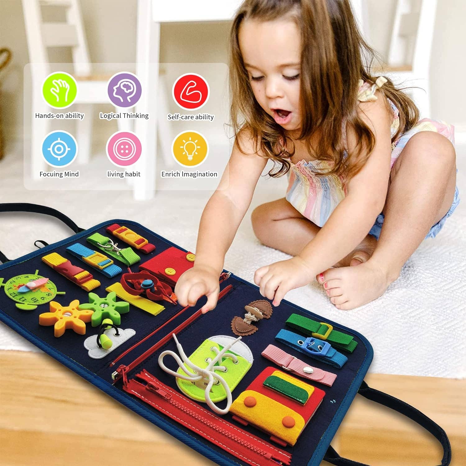 Educational Felt Busy Book Kids Sensory Montessori: 1 Set(Mix & Match Styles)