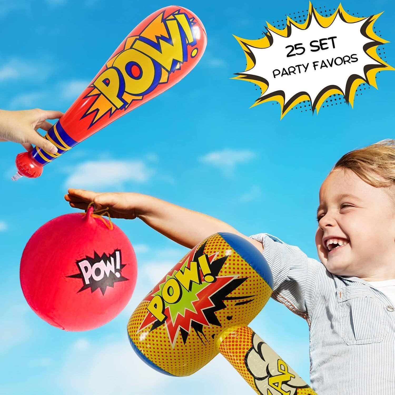 25 piece set Inflatable Baseball Bats, Punch Balloons, Bopper