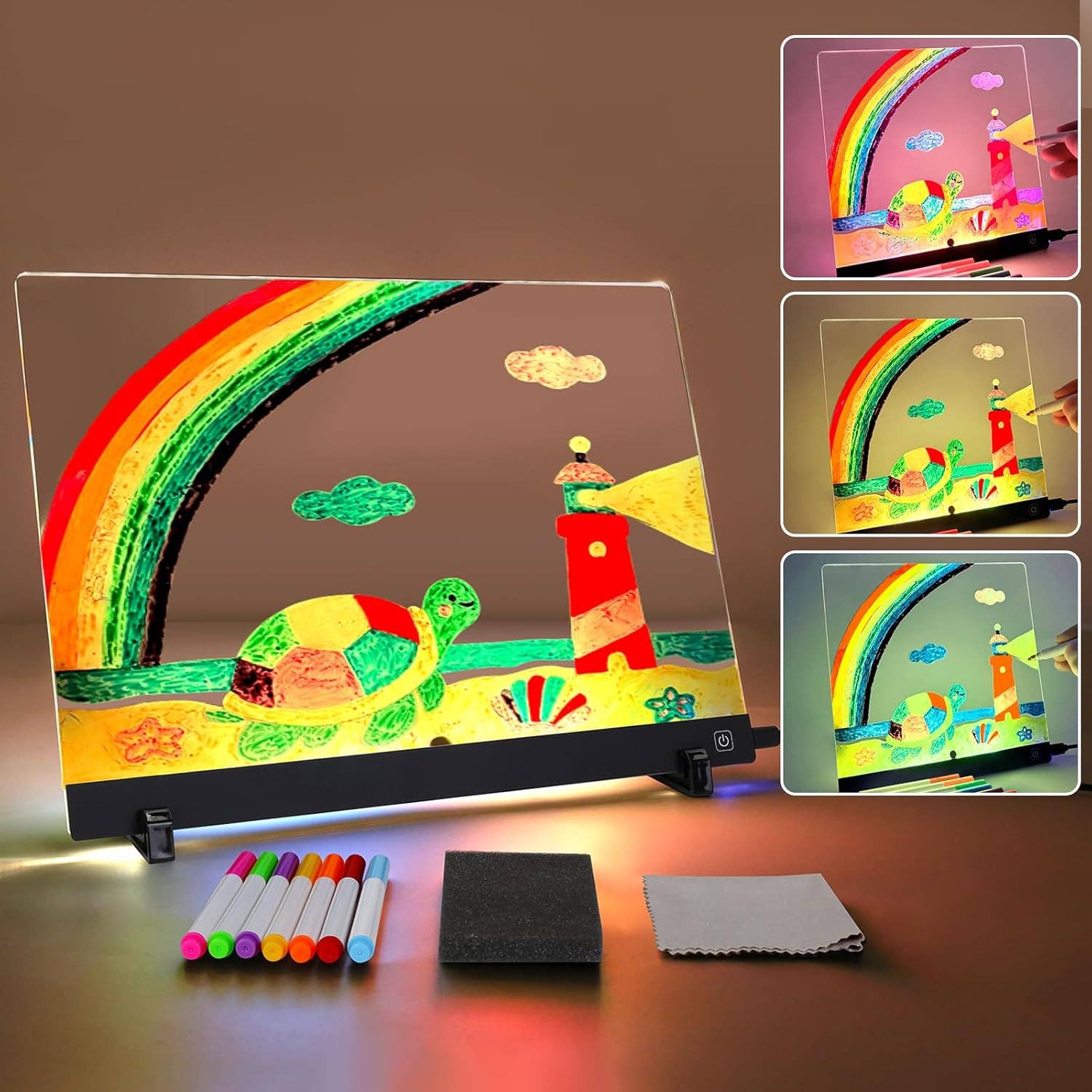 Creative Acrylic Luminous LED Message Board Light Up: 1 Book(13.8‘’x10.2‘’ Inches)