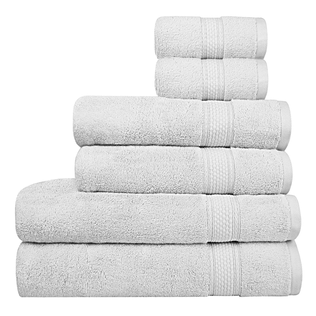 A1HC 100% Cotton Quick Dry & Highly Absorbent Bath Towel Set: Bright White / 3 Piece Set