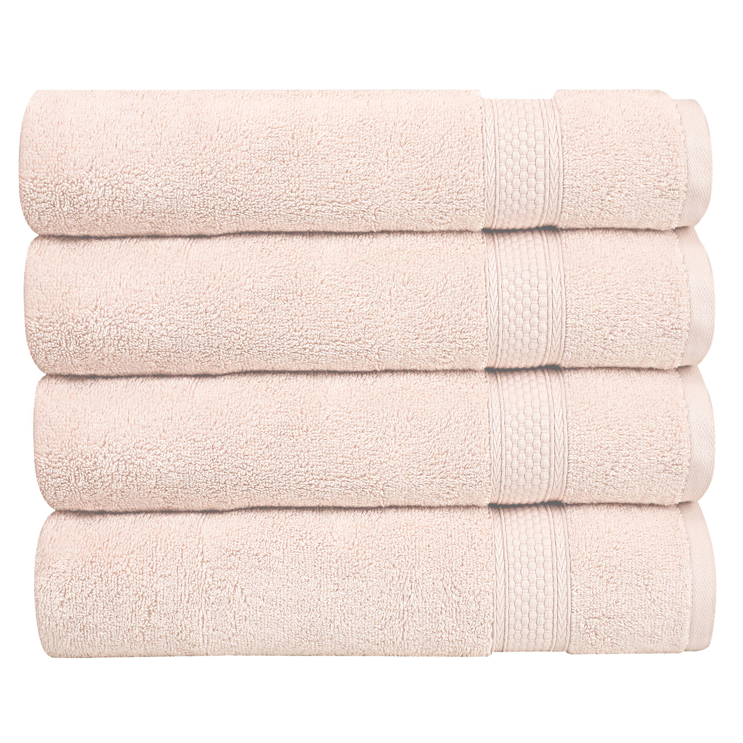A1HC 100% Cotton Quick Dry & Highly Absorbent Bath Sheet Set: Peach Blush / Pack of 1 Bath Sheet (30"X54")
