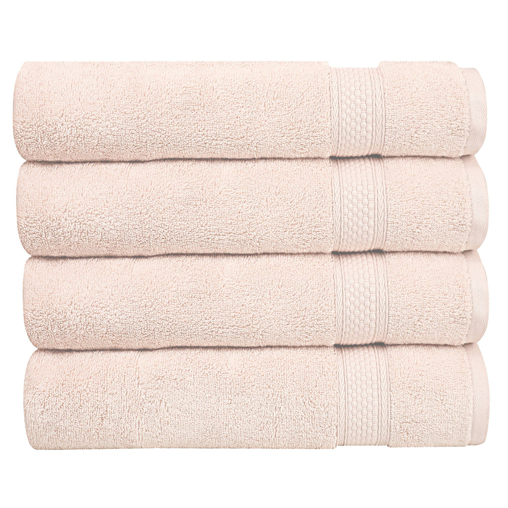 A1HC 100% Cotton Quick Dry & Highly Absorbent Bath Towel Set: Chambray Blue / Pack of 4 Bath Towel (24"X48")