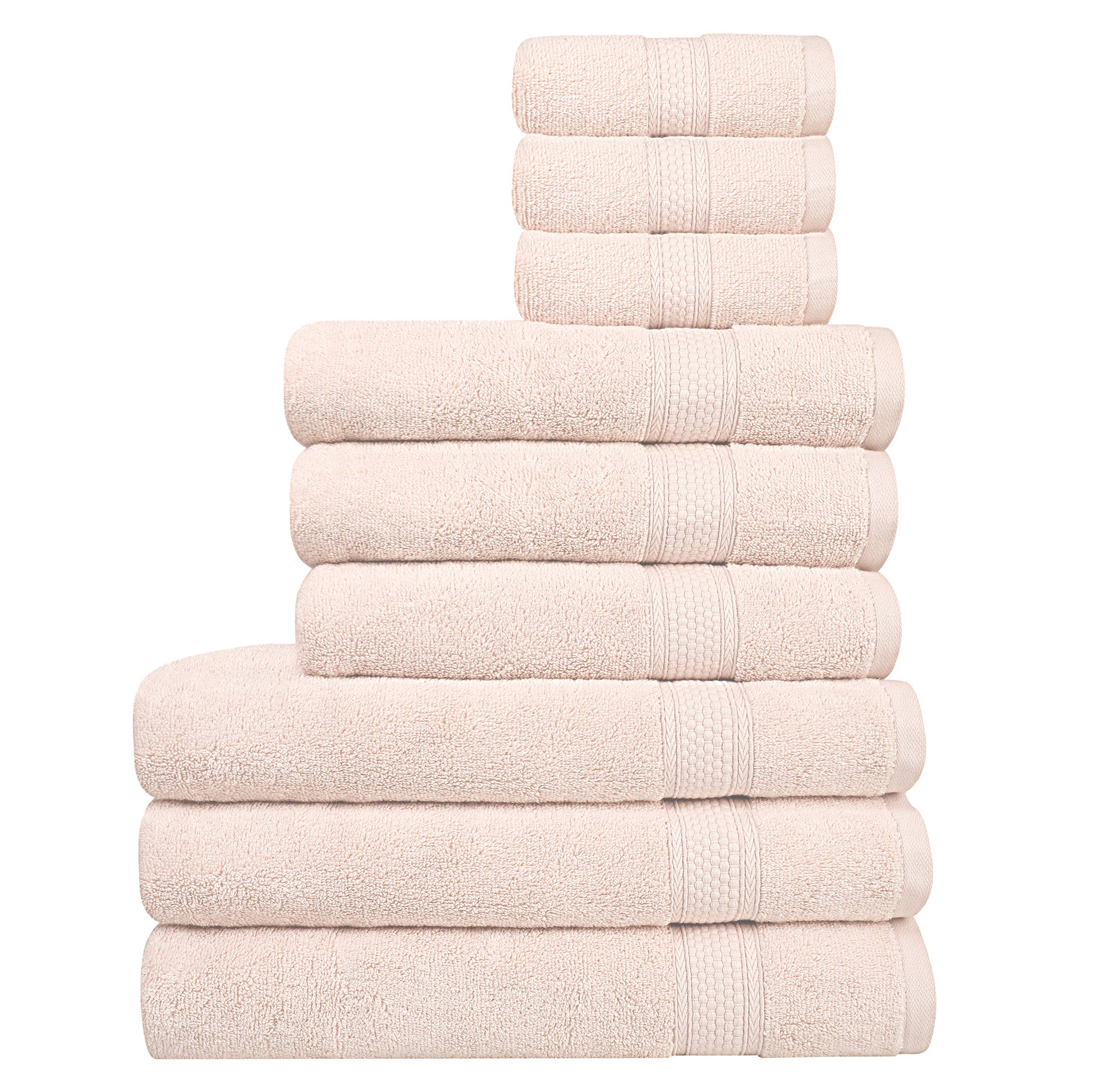 A1HC 100% Cotton Quick Dry & Highly Absorbent Bath Towel Set: Bright White / 3 Piece Set