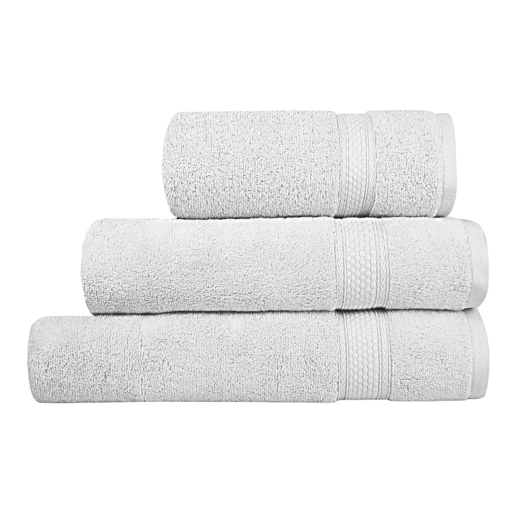 A1HC 100% Cotton Quick Dry & Highly Absorbent Bath Towel Set: Bright White / 3 Piece Set