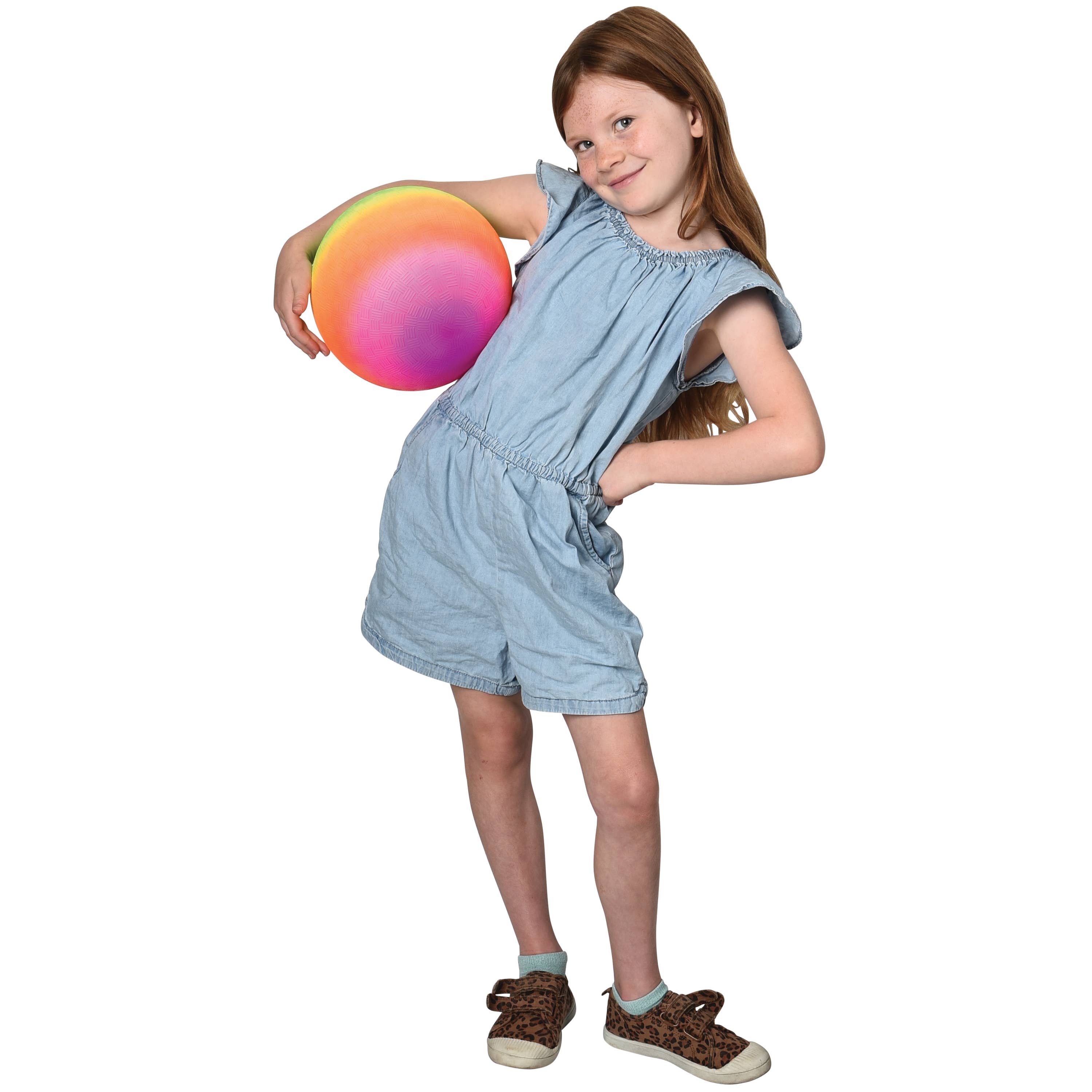 9" Rainbow Playground Balls 12-unit case pack (Polybags)