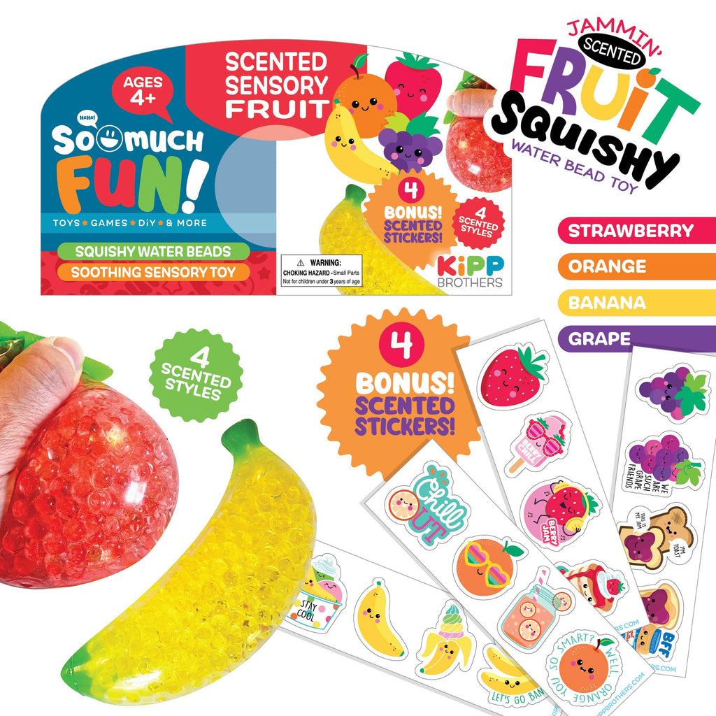 So Much Fun! Scented Squishy Fruit Ball Assortment- 12/Pack: Closeout Price