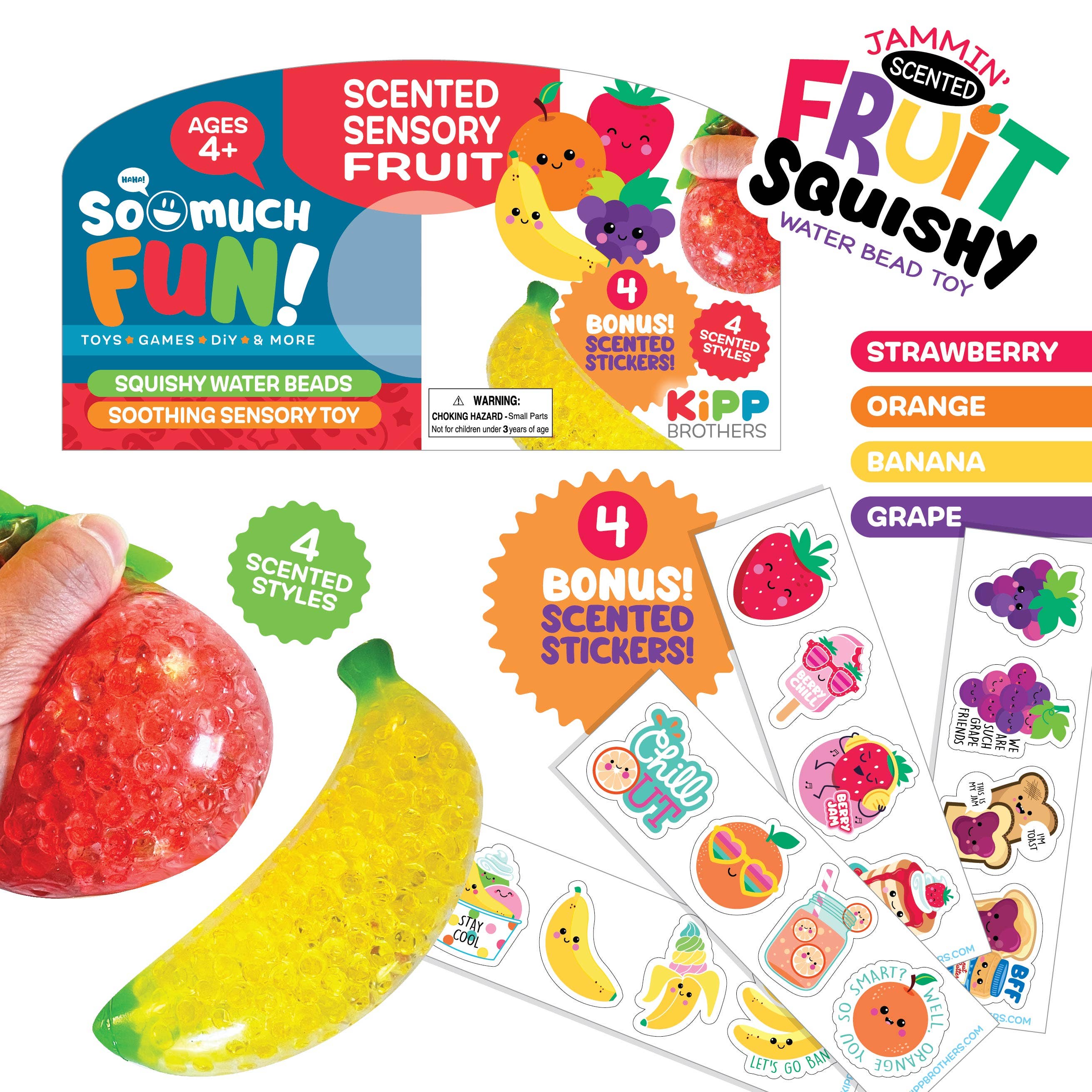 So Much Fun! Scented Squishy Fruit Ball Assortment- 12/Pack: Closeout Price