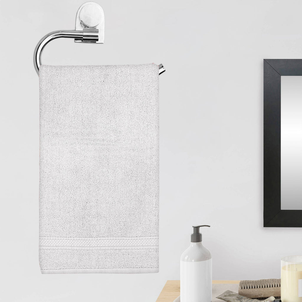 A1HC 100% Cotton Quick Dry & Highly Absorbent Hand Towel Set: Bright White