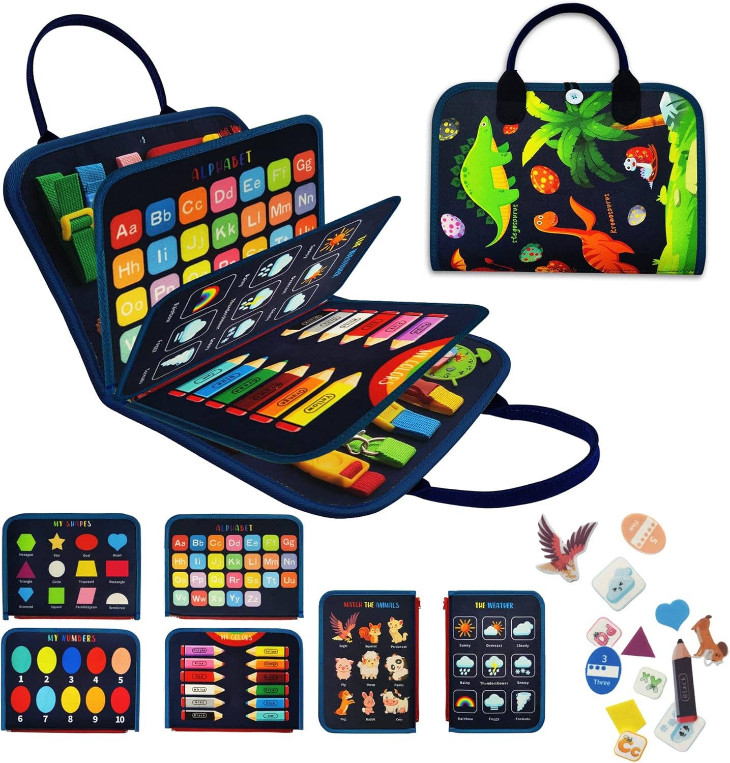 Educational Felt Busy Book Kids Sensory Montessori: 1 Set(Mix & Match Styles)