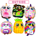 Plush Fluffy Stuffy Reversible Toy Assortment- 6/Pack: Closeout Price