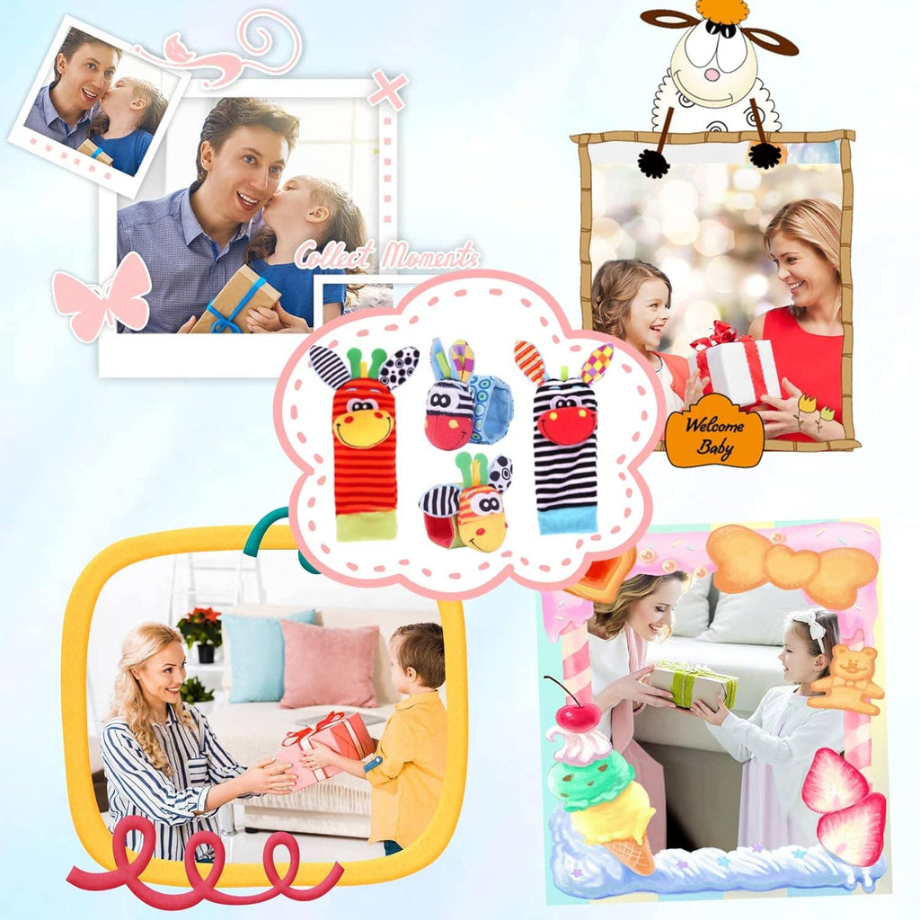 Infant bed bell baby kids plush Toddler Baby Handbell Ring: 1 Pair( wrist & Leg Mix & Match Colors)