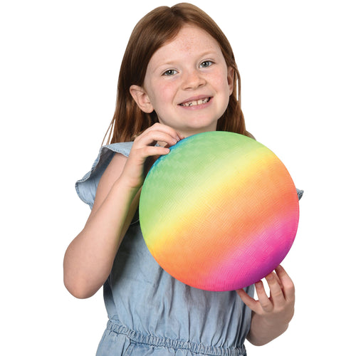 9" Rainbow Playground Balls 12-unit case pack (Polybags)