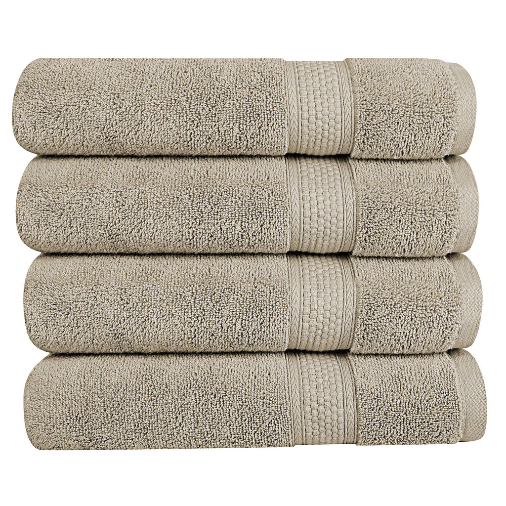 A1HC 100% Cotton Quick Dry & Highly Absorbent Bath Towel Set: Chambray Blue / Pack of 4 Bath Towel (24"X48")